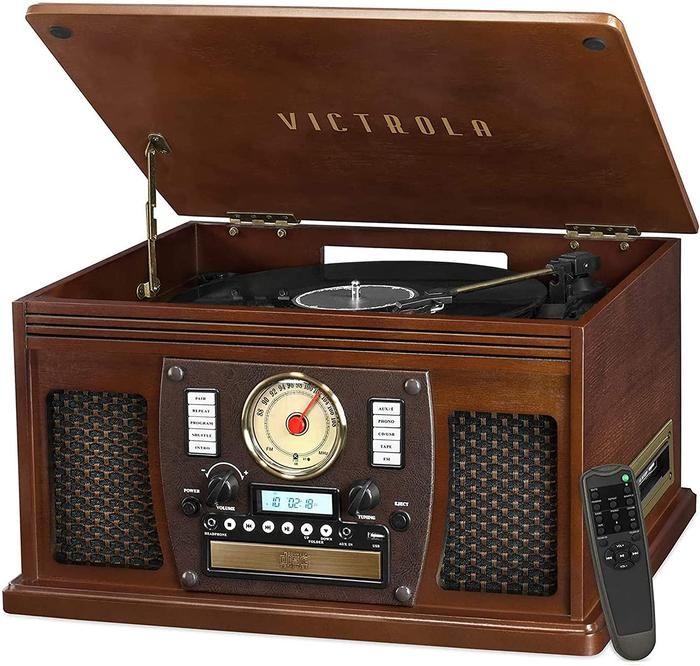  Victrola 8-in-1 Classic Turntables Multimedia Center
