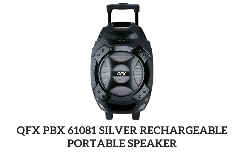QFX PBX 61081 SILVER Rechargeable Portable Speaker