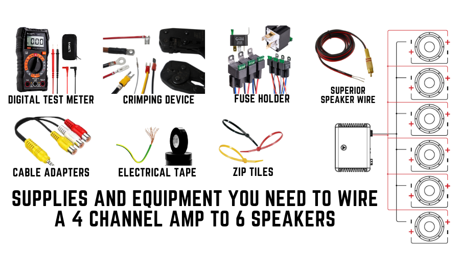 Supplies and Equipment You Need To Wire A 4 Channel Amp to 6 Speakers