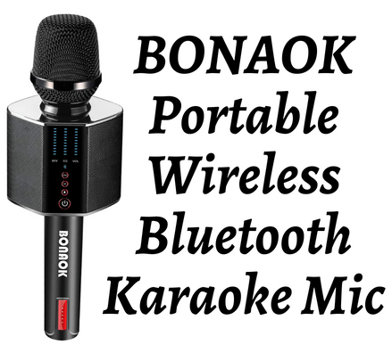 BONAOK Karaoke Microphone, Portable Wireless Bluetooth Karaoke Mic